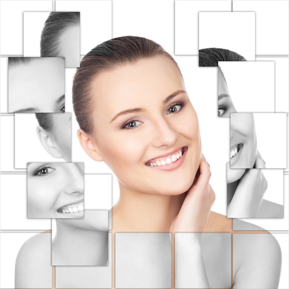Portrait of young, healthy and beautiful woman (plastic surgery, medicine, spa, cosmetics and visage concept)